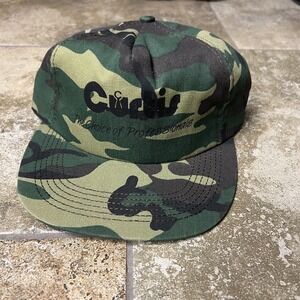 VINTAGE 80s Fishing Hunting‎ Camo Brown Snapback Trucker Hat Cap USA Farm Work